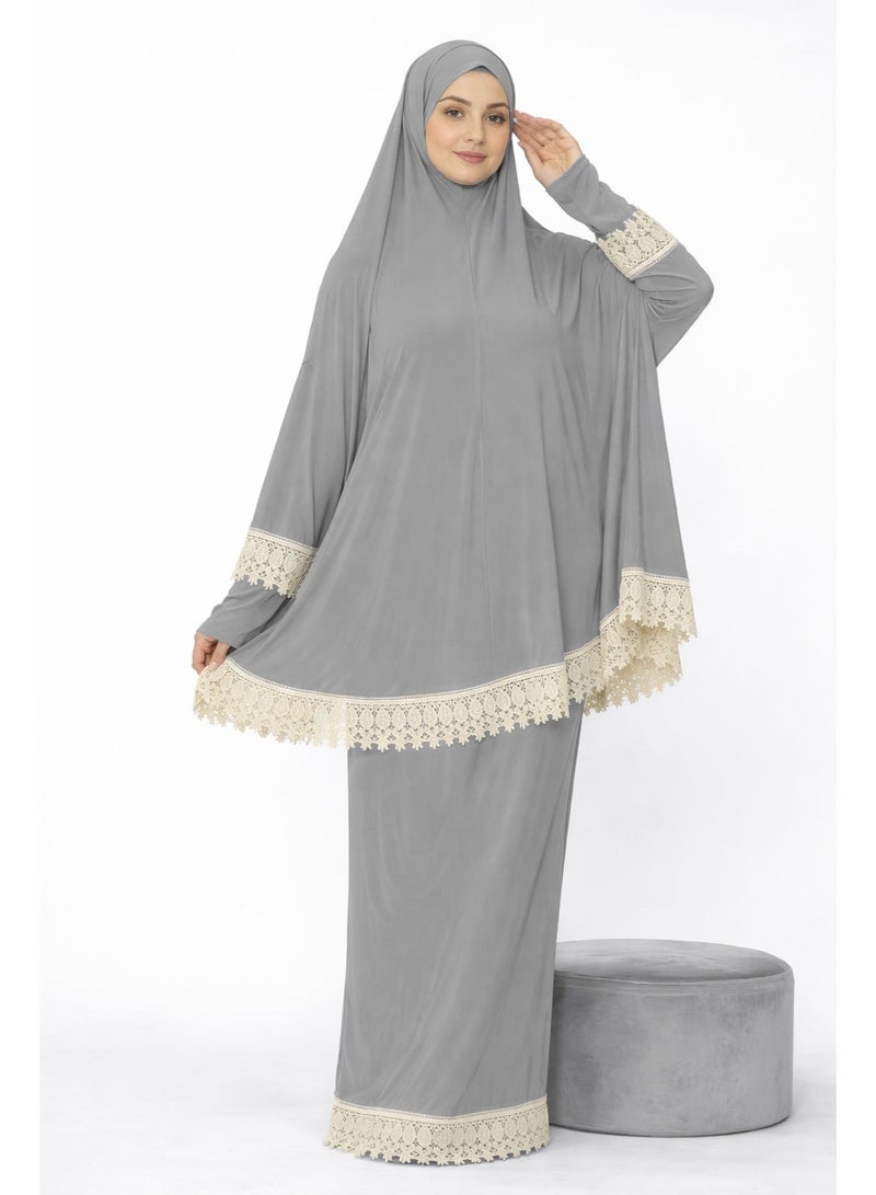 OLUDENIZ Women’s Two-Piece Prayer Dress – Cool Lycra Fabric – Full Modest Coverage – Fits Most Sizes – Turkish Quality – Perfect Gift Option - Image 5